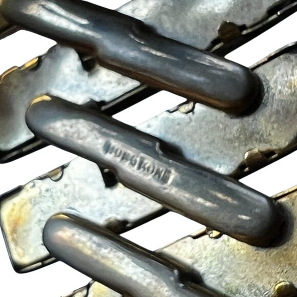 Lot Of Two Vintage Expandable Bracelet Cuffs: Trifari Pink & Gold/Black With Wri - Picture 15 of 16